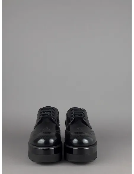 Hogan Derby Donna H308 Pelle Spazzolata Nero Bucature All'Inglese Prezzo 340,00