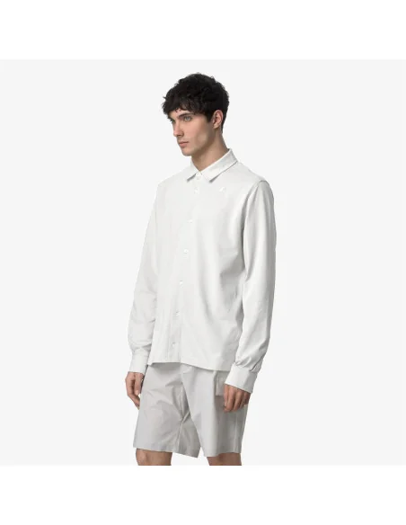 K-Way - Camicia Uomo Timothee Cotone Stretch Bianco Prezzo 120,00
