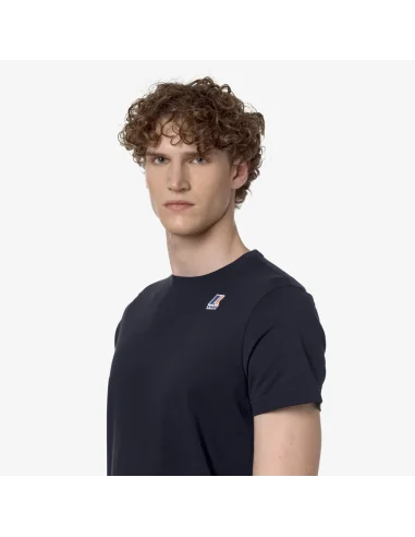 K-Way - T-Shirt Le Vrai Edouard Jersey Cotone Blu Scuro Prezzo 40,00