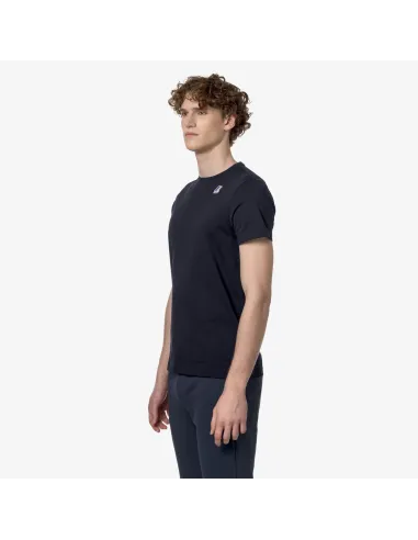 K-Way - T-Shirt Le Vrai Edouard Jersey Cotone Blu Scuro Prezzo 40,00