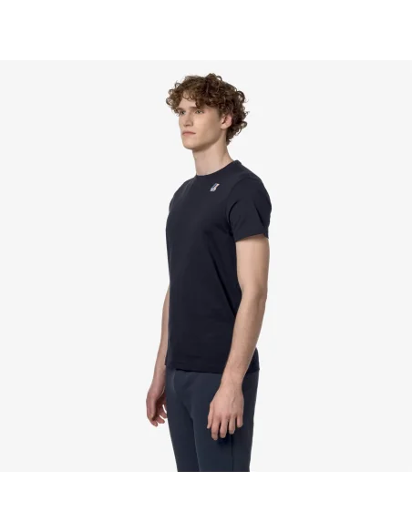 K-Way - T-Shirt Le Vrai Edouard Jersey Cotone Blu Scuro Prezzo 40,00