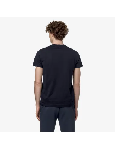K-Way - T-Shirt Le Vrai Edouard Jersey Cotone Blu Scuro Prezzo 40,00