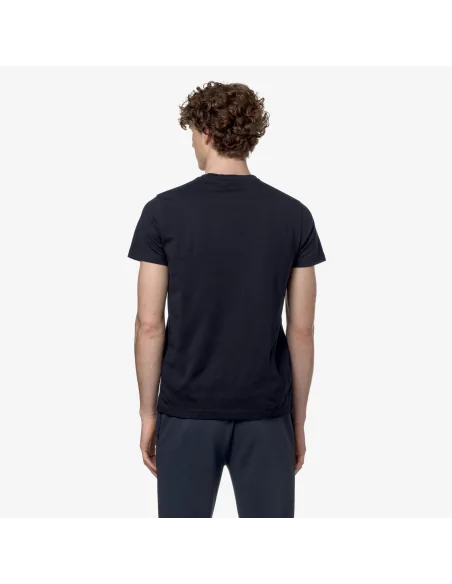 K-Way - T-Shirt Le Vrai Edouard Jersey Cotone Blu Scuro Prezzo 40,00