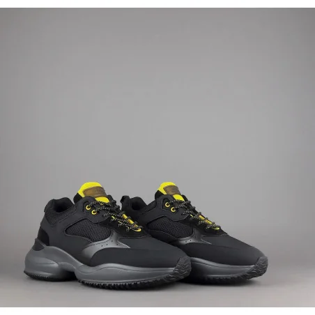 Hogan Sneakers Interaction Uomo Pelle Gommata Tela Nero Prezzo 360,00