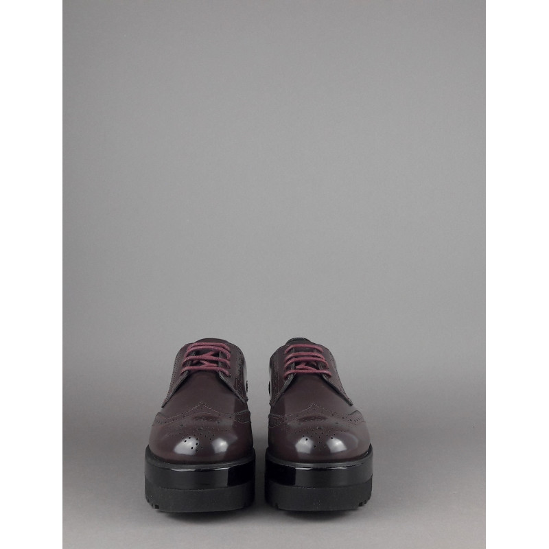 Hogan Derby Donna H308 Pelle Spazzolata Prugna Bucature All'Inglese Prezzo 340,00