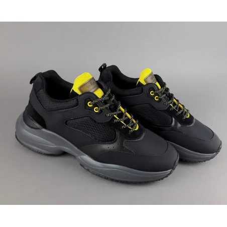 Hogan Sneakers Interaction Uomo Pelle Gommata Tela Nero Prezzo 360,00