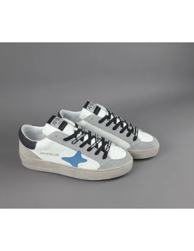 Ama Brand - Sneakers Uomo Slam Pelle Bianco Spoiler Testa Moro Prezzo 205,00