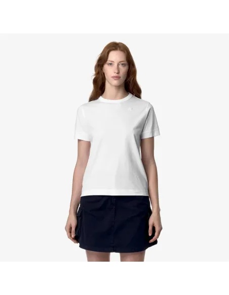 K-Way - T-Shirt Donna Emel Jersey Bianco Prezzo 55,00