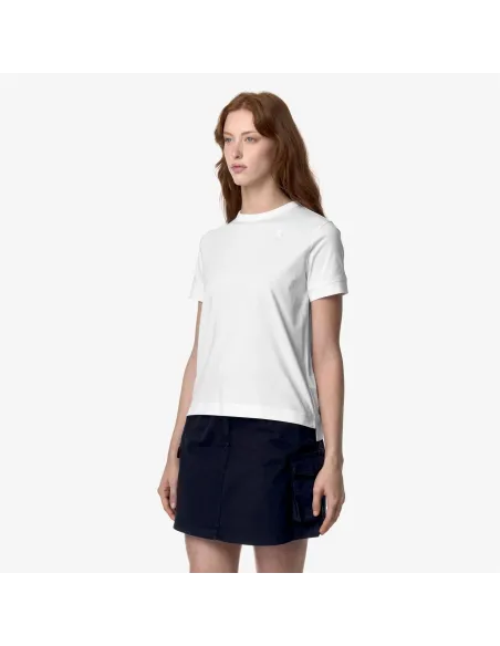 K-Way - T-Shirt Donna Emel Jersey Bianco Prezzo 55,00