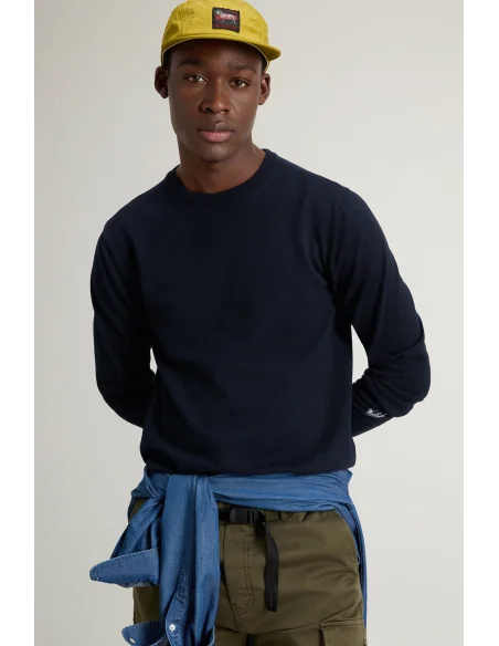 Woolrich - Maglia Uomo Cotone Blu Scuro Prezzo 130,00