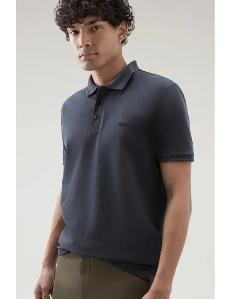 Woolrich - Polo Uomo Cotone Stretch Blu Scuro Prezzo 100,00