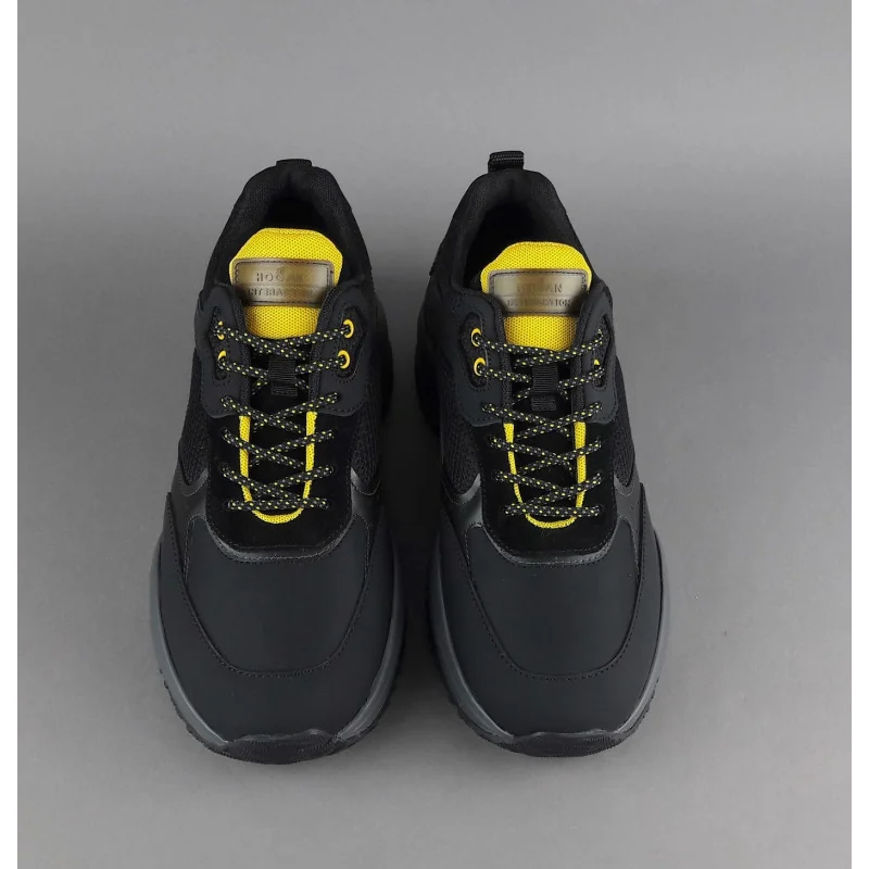 Hogan Sneakers Interaction Uomo Pelle Gommata Tela Nero Prezzo 360,00