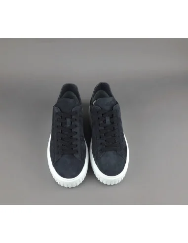 Hogan - H-Stripes Uomo H645 Camoscio Blu Scuro H Forata Prezzo 430,00