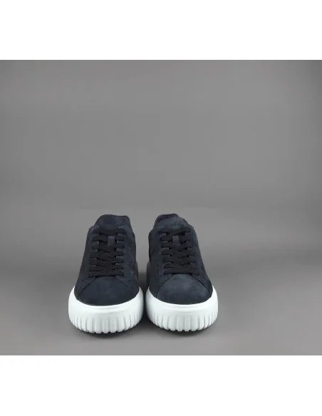 Hogan - H-Stripes Uomo H645 Camoscio Blu Scuro H Forata Prezzo 430,00