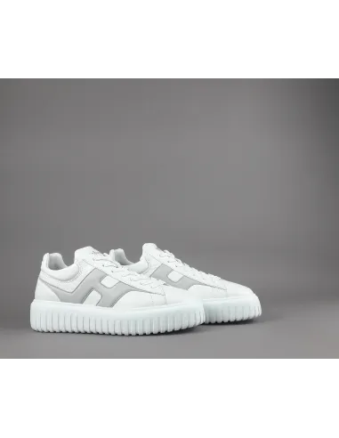 Hogan - H-Stripes Uomo H645 Pelle Nappa Bianco H Cucita Prezzo 430,00