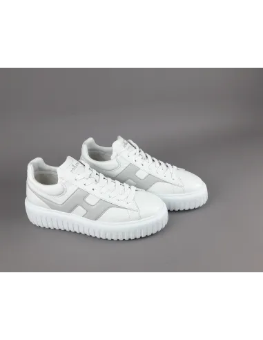 Hogan - H-Stripes Uomo H645 Pelle Nappa Bianco H Cucita Prezzo 430,00