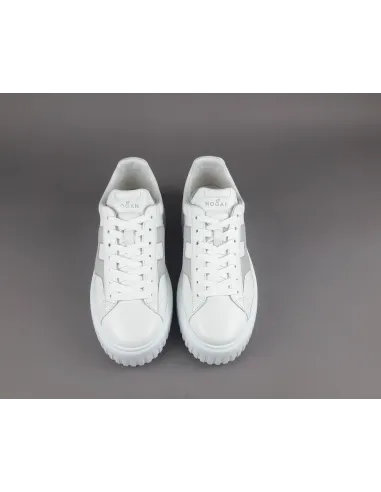 Hogan - H-Stripes Uomo H645 Pelle Nappa Bianco H Cucita Prezzo 430,00