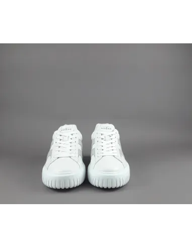 Hogan - H-Stripes Uomo H645 Pelle Nappa Bianco H Cucita Prezzo 430,00