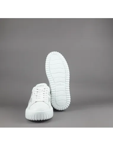 Hogan - H-Stripes Uomo H645 Pelle Nappa Bianco H Cucita Prezzo 430,00