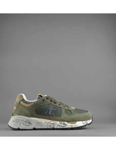 Premiata - Sneakers Uomo Mase Camoscio Tela Verde Militare Prezzo 250,00