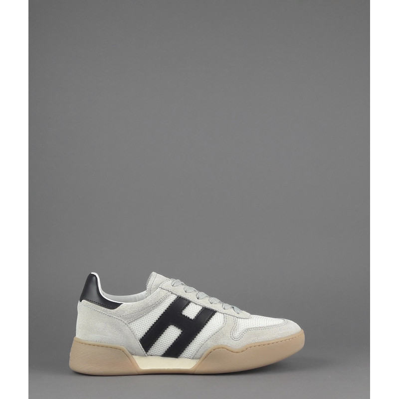 Hogan _ _ Sa Sneakers H357 Uomo Camoscio Tela Bianco Opaco H Pelle Cucita Prezzo 240,00