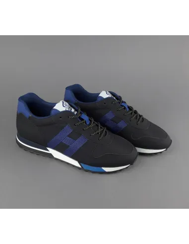 Hogan _ _ Sa Sneakers H383 Uomo Pelle Gommata Tela Nero H Tessuto Pezzo 290,00