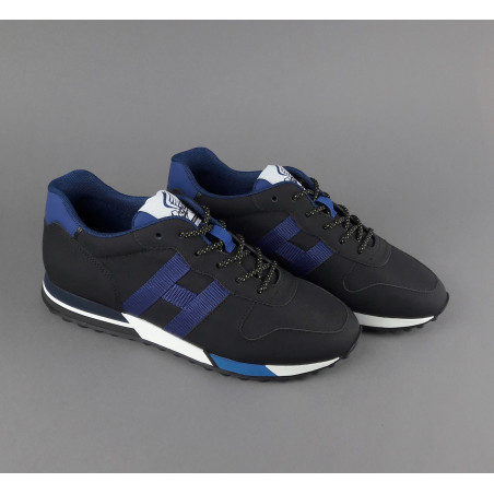 Hogan _ _ Sa Sneakers H383 Uomo Pelle Gommata Tela Nero H Tessuto Pezzo 290,00