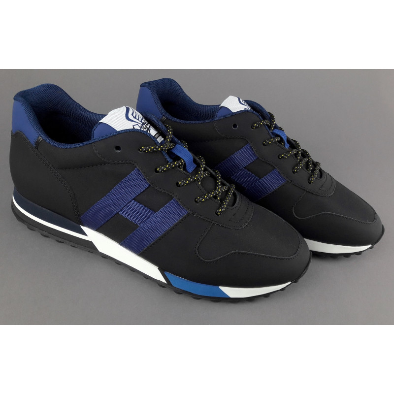 Hogan _ _ Sa Sneakers H383 Uomo Pelle Gommata Tela Nero H Tessuto Pezzo 290,00