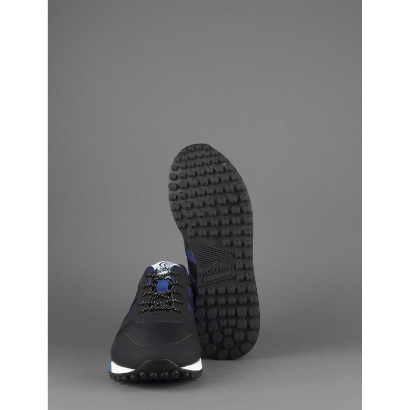 Hogan _ _ Sa Sneakers H383 Uomo Pelle Gommata Tela Nero H Tessuto Pezzo 290,00