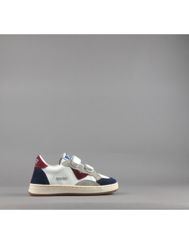 2B12 - Sneakers Junior Play Pelle Camoscio Bianco Blu Prezzo 99,00
