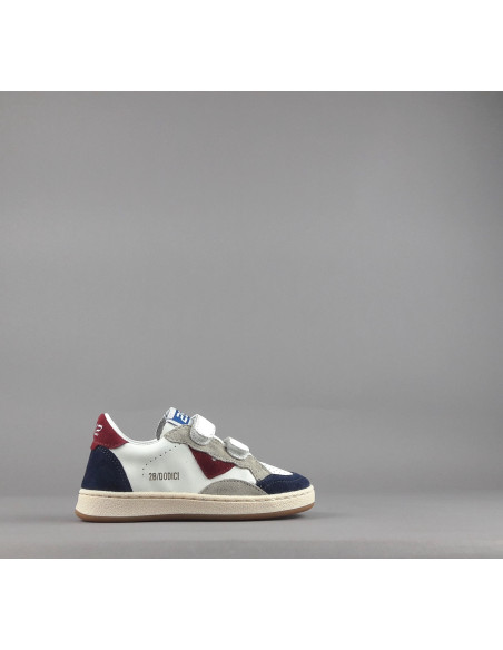 2B12 - Sneakers Junior Play Pelle Camoscio Bianco Blu Prezzo 99,00