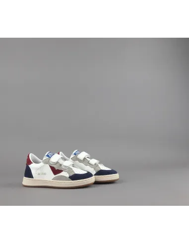 2B12 - Sneakers Junior Play Pelle Camoscio Bianco Blu Prezzo 99,00