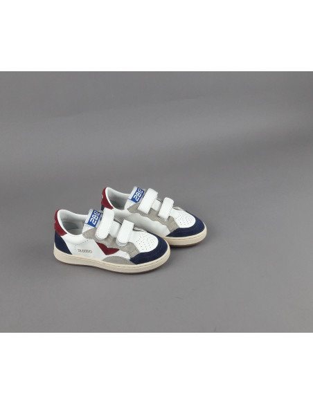 2B12 - Sneakers Junior Play Pelle Camoscio Bianco Blu Prezzo 99,00