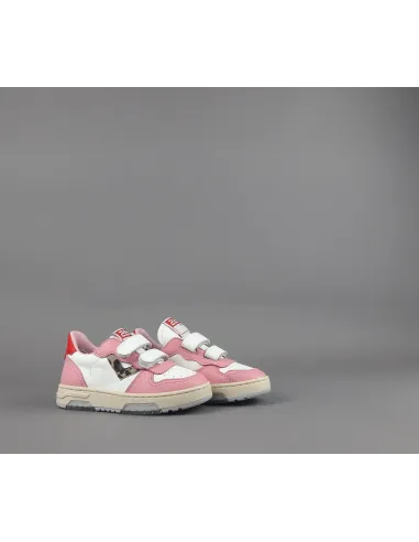 2B12 - Sneakers Junior Hyper Pelle Rosa Bianco Prezzo 99,00