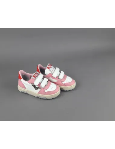 2B12 - Sneakers Junior Hyper Pelle Rosa Bianco Prezzo 99,00