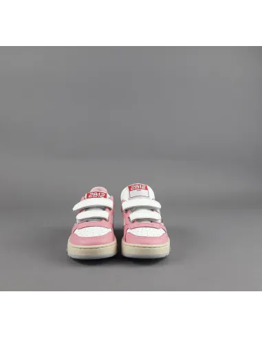 2B12 - Sneakers Junior Hyper Pelle Rosa Bianco Prezzo 99,00