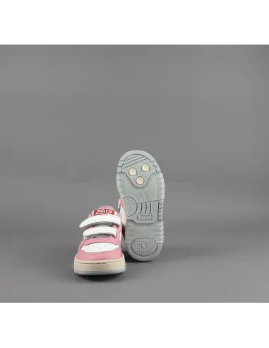 2B12 - Sneakers Junior Hyper Pelle Rosa Bianco Prezzo 99,00