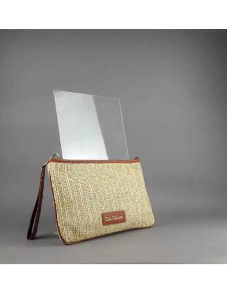 Gio Cellini - Pochette Donna Rafia Beige Marrone Prezzo 39,00