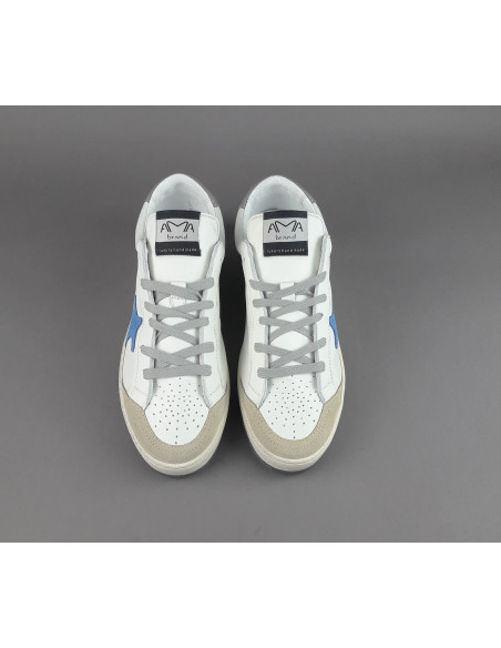 Ama Brand - Sneakers Uomo Sun Pelle Bianco Spoiler Grigio Prezzo 210,00