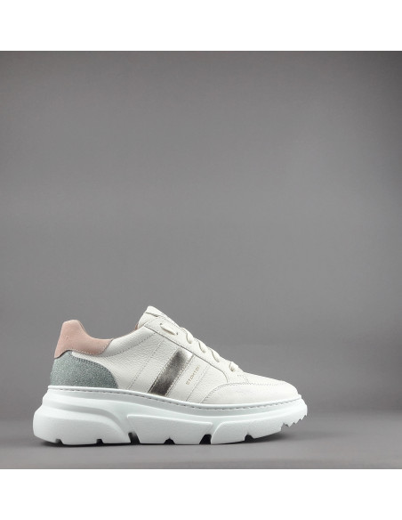 Stokton - Sneakers Donna Pelle Bianco Opaco Prezzo 199,00