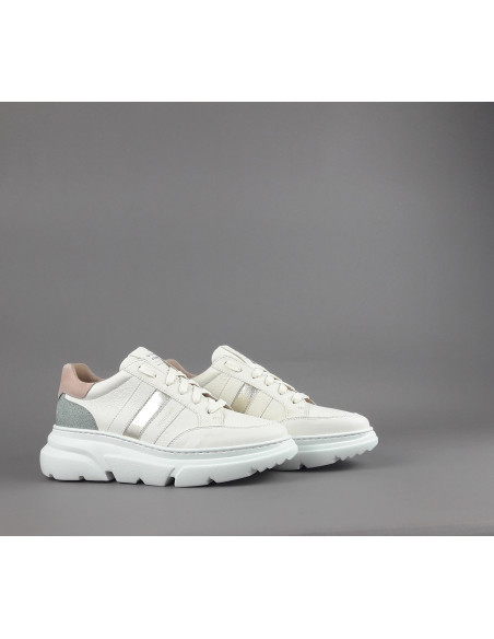Stokton - Sneakers Donna Pelle Bianco Opaco Prezzo 199,00