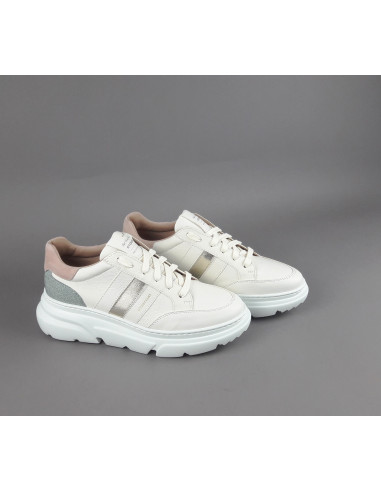 Stokton - Sneakers Donna Pelle Bianco Opaco Prezzo 199,00