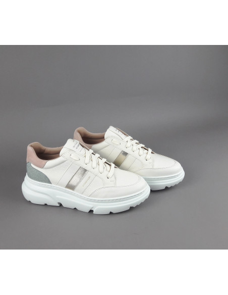 Stokton - Sneakers Donna Pelle Bianco Opaco Prezzo 199,00