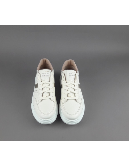 Stokton - Sneakers Donna Pelle Bianco Opaco Prezzo 199,00