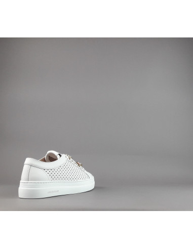 Stokton - Sneakers Donna Pelle Bianco Forata Prezzo 235,00