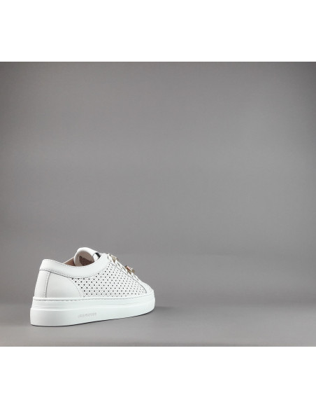 Stokton - Sneakers Donna Pelle Bianco Forata Prezzo 235,00