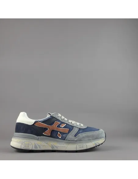 Premiata - Sneakers Uomo Mick Camoscio Tela Grigio Blu Prezzo 240,00