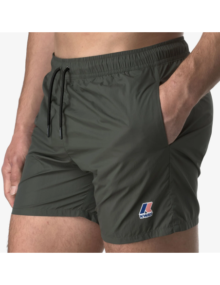 K-Way - Costume Mare Uomo Oliver Nylon Verde Militare Prezzo 70,00