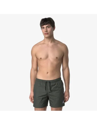 K-Way - Costume Mare Uomo Oliver Nylon Verde Militare Prezzo 70,00