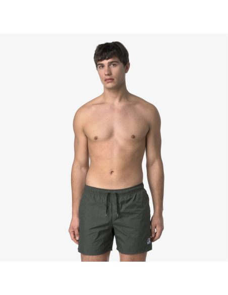 K-Way - Costume Mare Uomo Oliver Nylon Verde Militare Prezzo 70,00